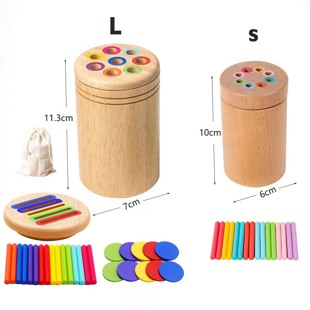 Montessori ColourMinds: Wooden Sorting & Sensory Puzzle Set