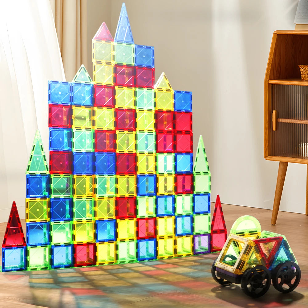 MagnetConstruct: Montessori Magnetic Building Tiles Set for Creative Play