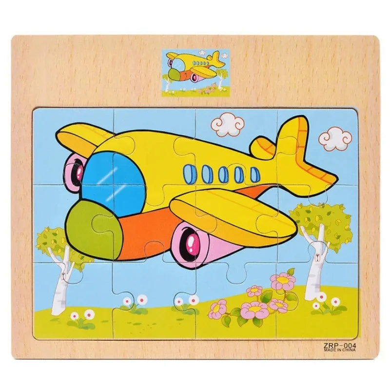 Wooden Cartoon Puzzle Board for Toddlers 4