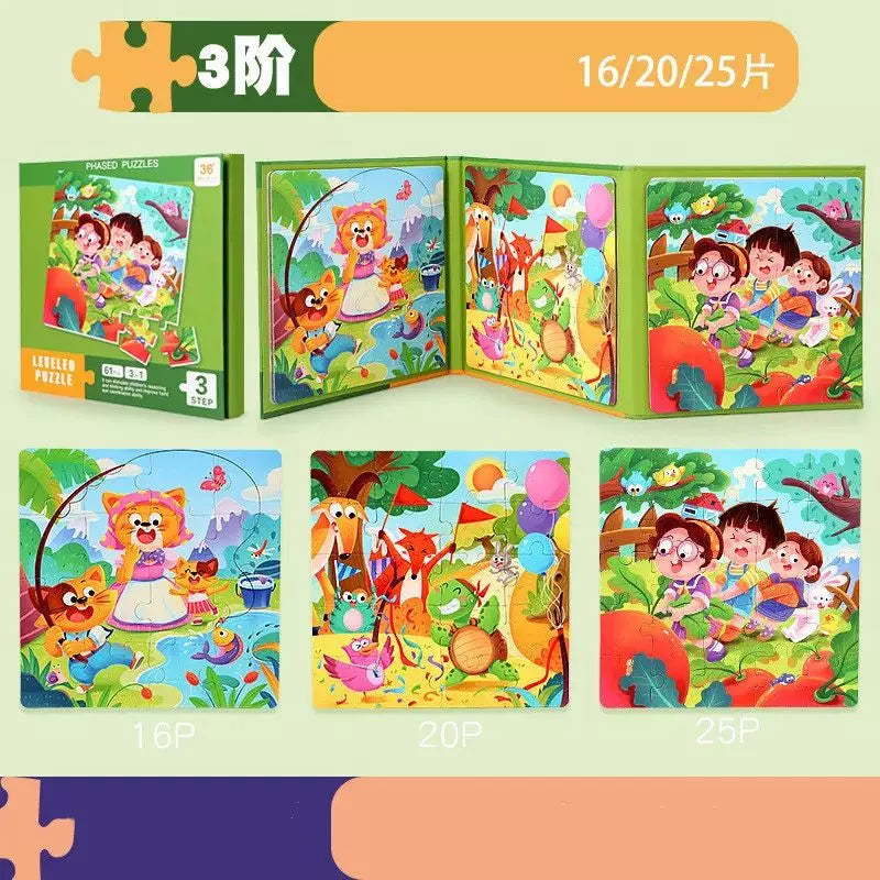 Wooden Puzzle Magnetic Montessori Activity Book 02