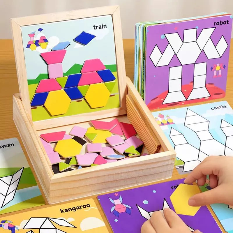 Wooden Puzzle Magnetic Shapes