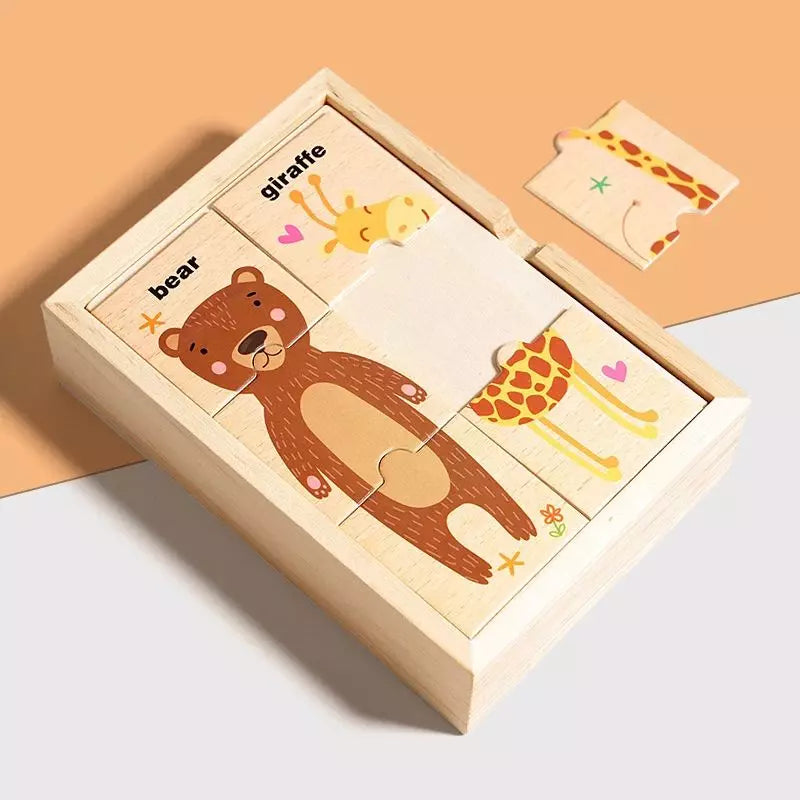 Wooden Puzzle Memory Match Game 01